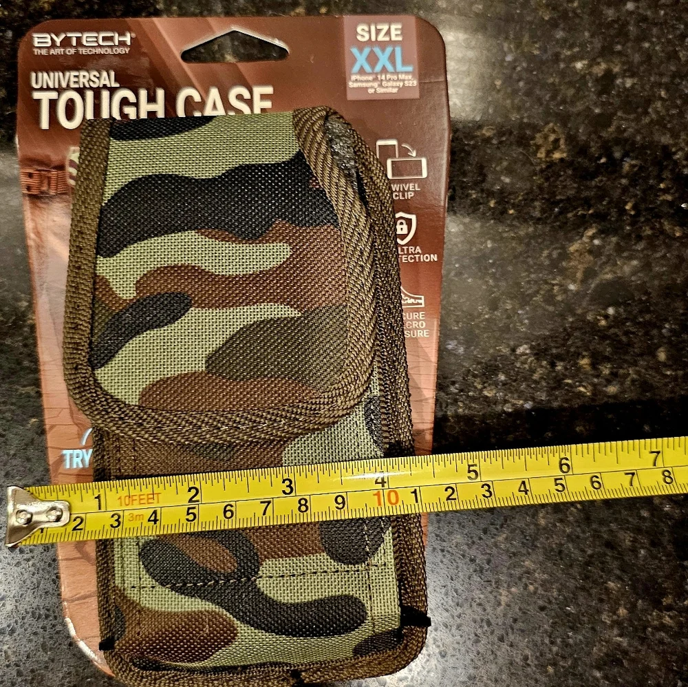 Bytech Camouflage Universal Vertical Tough Cell Phone Case Swivel Clip XXL